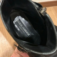 【美品】DOLCE&GABBANA ダブルモンク レザーブーツ 黒 サイズ7の画像