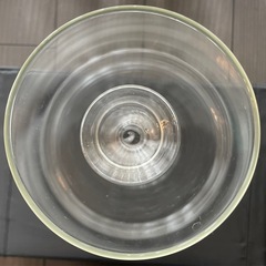 クリアガラス製砂時計型花瓶の画像