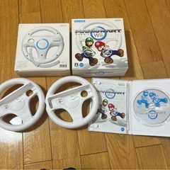 Wiiマリオカートソフト　ハンドル2個セットの画像
