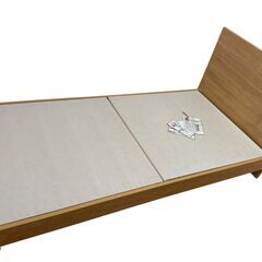 【未使用】木製ベッドフレーム シングル パネルタイプ 布張床式の画像