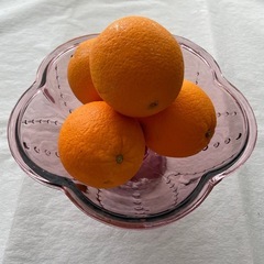 花型ピンク透明ガラスボウルの画像