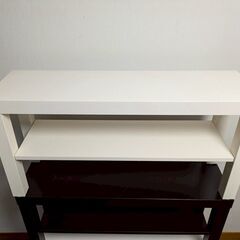 ３点セット☆IKEA カラーボード☆中古家具☆白２台/黒１台 飾り台 テレビ台 インテリアにもOK 【同時２万円以上のご購入で送料無料】熊本限定の画像