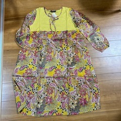 黄色チュニック薄手ワンピース新品の画像