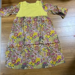 黄色チュニック薄手ワンピース新品の画像