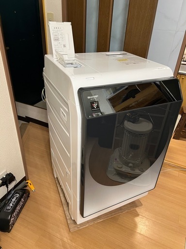 ②美品右開きシャープドラム式洗濯乾燥機ES-W113-SR 2022年購入