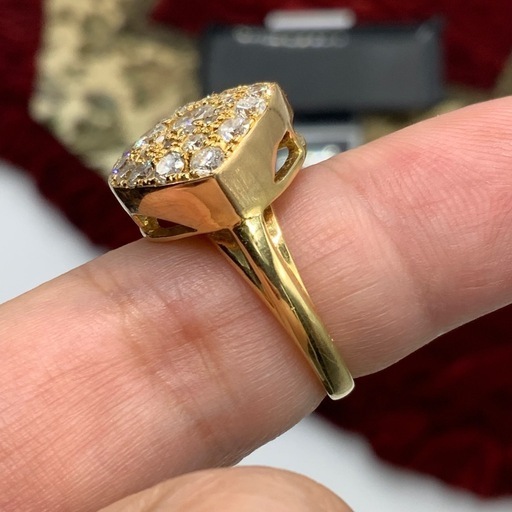 K18 ダイヤモンド　ハート型リング　12.6g 0.375ct 1.21ct 約9.5号