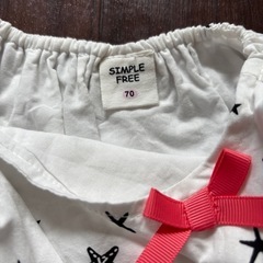 SIMPLE FREE ワンピース 70サイズ 珊瑚 リボン 赤ちゃん本舗の画像