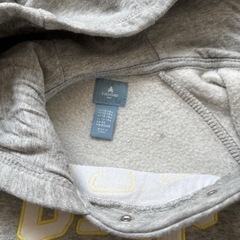babyGap ロンパース フード付 裏起毛 80 12-18m グレー 足付の画像