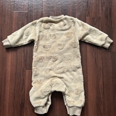 ベビー服 もこもこアウター フリース ロンパース くま 80 ジャンプスーツの画像