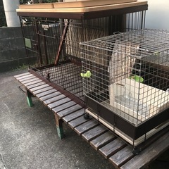 ペットゲージ　大型（天井つき）小型の画像