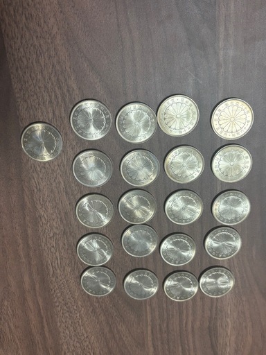 卸在位60年記念五百円プルーフ硬貨 21枚セットレインボートーン有御 本日限定出品【希少】卸在位60年記念五百円プルーフ硬貨 21枚