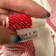 Ralph Lauren 赤と白ストライプベッドカバーの画像