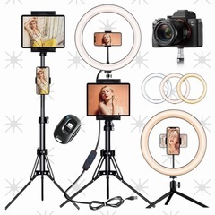 led ring light with tripod 撮影用ライト リングライトの画像
