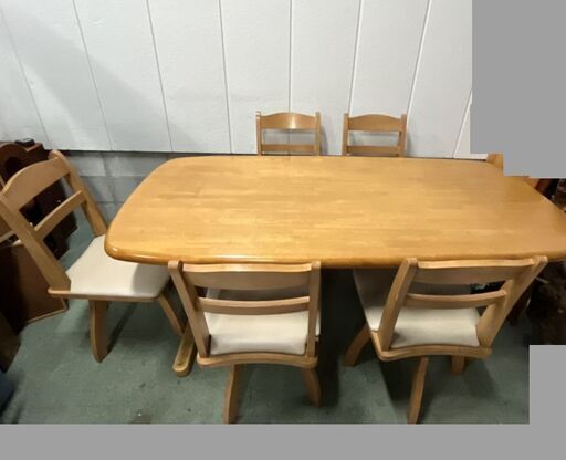 NITORI ニトリ ダイニングテーブル 椅子5脚セット 回転チェア 幅180cm×奥行90cm×高さ71cm