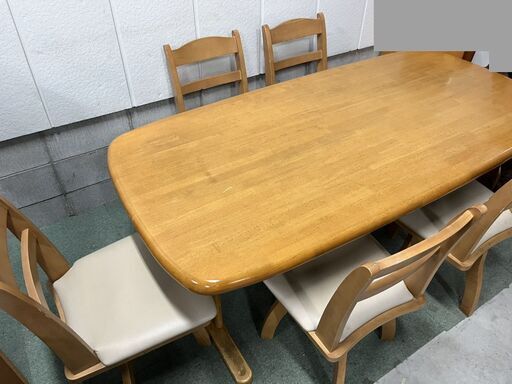 NITORI ニトリ ダイニングテーブル 椅子5脚セット 回転チェア 幅180cm×奥行90cm×高さ71cm