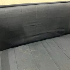 ソファベッド 折りたたみ式 ファブリック 布製 ブルー 幅120cm×奥行180cm×高さ26cmの画像