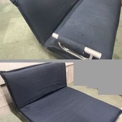 ソファベッド 折りたたみ式 ファブリック 布製 ブルー 幅120cm×奥行180cm×高さ26cmの画像