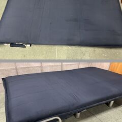 ソファベッド 折りたたみ式 ファブリック 布製 ブルー 幅120cm×奥行180cm×高さ26cmの画像
