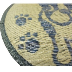 いぐさ薄型座布団　40cm円形。フレンチブルドックの画像