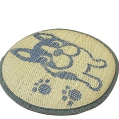 いぐさ薄型座布団　40cm円形。フレンチブルドックの画像