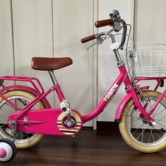 【受け渡し予定決まりました！】14インチ　子供用自転車(ピンク) 補助輪付きの画像