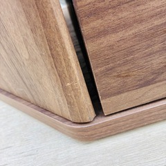 コーナーTVボード ウォルナット調 ガラス扉付 AVラックの画像