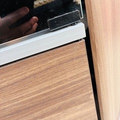 コーナーTVボード ウォルナット調 ガラス扉付 AVラックの画像