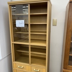 リユースのサカイ東金店 食器棚 ベージュ ※左側面下剥がれ補修あり TJ13217の画像