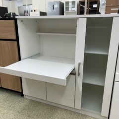 リユースのサカイ東金店 NITORI レンジ台 白 ※天板剥がれキズあり TJ13220の画像