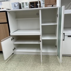リユースのサカイ東金店 NITORI レンジ台 白 ※天板剥がれキズあり TJ13220の画像