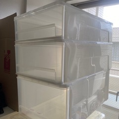 ニトリ透明プラスチック3段収納ケース
