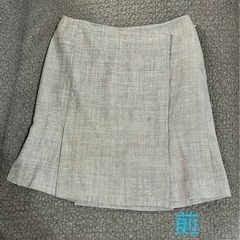 三陽商会フラジール　プリーツ　スカート 巻きスカート風　グレー系　M 38 オフィスの画像