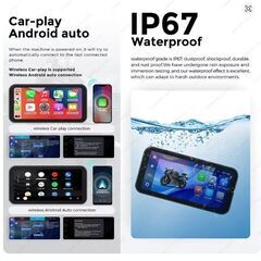 ポータブル 6.25 インチ IP67 防水オートバイ GPS ナビゲーションワイヤレス Carplay Android 自動 DVR ドライブレコーダーの画像
