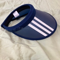 adidas アディダス サンバイザー 日除け帽子 ネイビー フ...