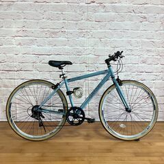 【大人用】整備済中古クロスバイク風シティ車 サカモトテクノ700cアウターリミッツ 水色 <自転車のオオムラ 静岡店>の画像
