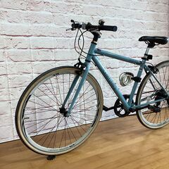 【大人用】整備済中古クロスバイク風シティ車 サカモトテクノ700cアウターリミッツ 水色 <自転車のオオムラ 静岡店>の画像