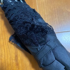 折り畳み傘　黒　レース　傘　新品　未使用　非常時の画像