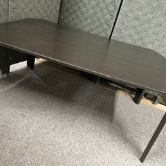 コメリ 折りたたみローテーブル ブラウンの画像