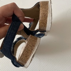 サンダル　18センチ　デニムフリルの画像
