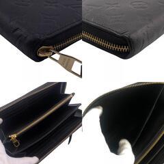 ルイヴィトン LOUIS VUITTON 長財布 モノグラムアンプラント ジッピーウォレット ラウンドファスナー M61864 ブラックの画像