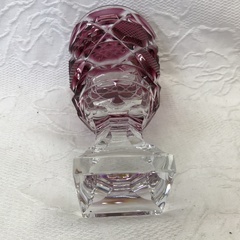 ☆ドリーム２号館☆ジモティ割引/復元 薩摩切子 色被せガラス脚付杯　＊箱ありの画像