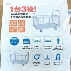 未開封 カゴ台車 折りたたみ式 耐荷重300kg 静音 軽量設計 未使用 【店頭引取限定】 台車の画像
