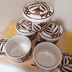新品未使用 たち吉 ふた付き茶碗蒸し 5客セットの画像