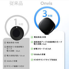 📍【新品未使用】Onvis エアタグ 2個セット Apple「探す」対応 紛失防止タグ スマートトラッカー ブラック 防水 電池長寿命 iPhone iOS専用 子供 ペット 鍵 財布 忘れ物対策 追跡タグ 技適取得済みの画像