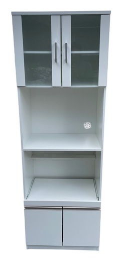 極美品 ニトリ フォルムN RE1860 WH レンジボード 食器棚 キッチンボード 白