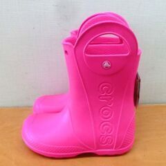 タグ付き未使用 クロックス レインブーツ 20cm 子供用 ハンドル イット J2 211052 ピンク かわいい 札幌市 西区 西野店の画像