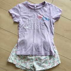 スイーツプリントTシャツ120サイズと花柄ショートパンツセット ...