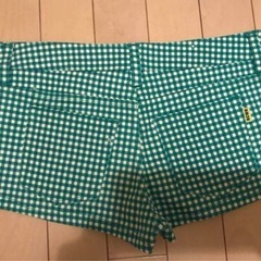 新品☆ショートパンツ・ロデオクラウンズ・サイズS・緑×白ギンガムチェック☆可愛いの画像