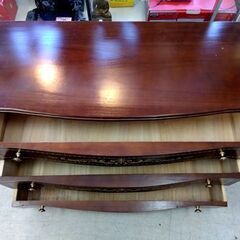 アンティーク調 3段ローチェスト 幅：約82cm 象嵌細工 収納 家具 北欧 ヴィンテージ 札幌市 中央区 南12条の画像