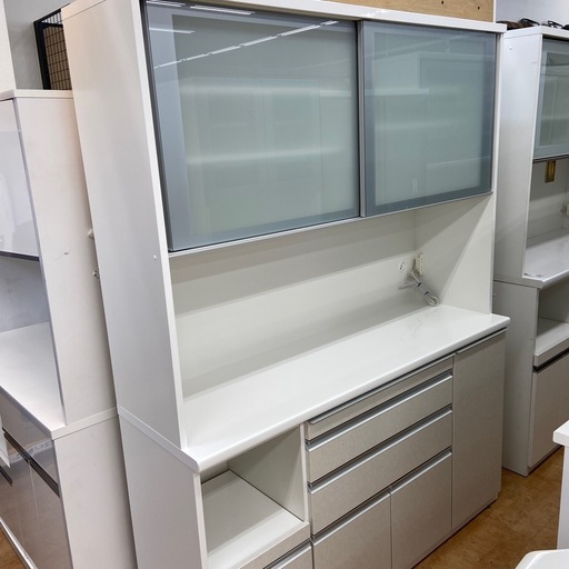 松田家具　レンジボード　2枚扉　ホワイト